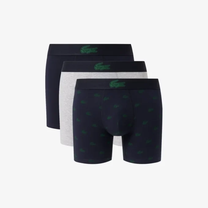 3-pakning med boxershorts i stretchbomull med trykk