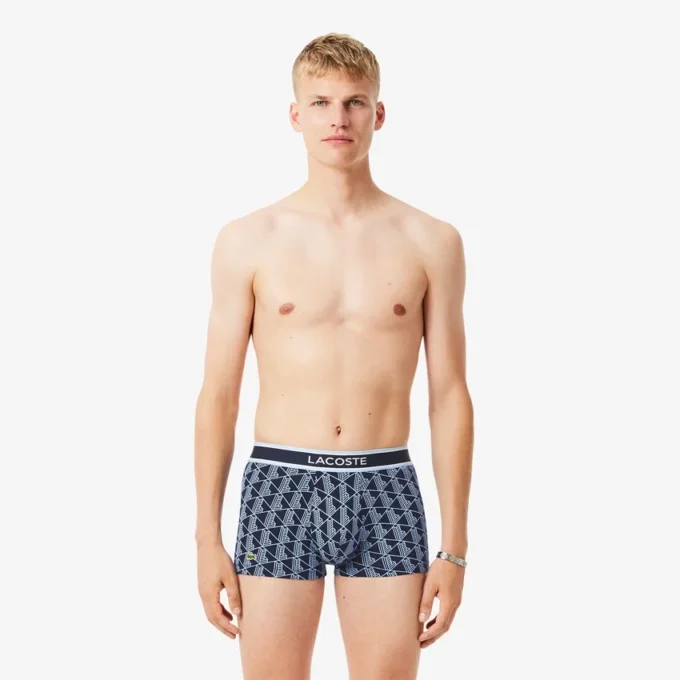 3-pakning med monogram-Trunks for menn