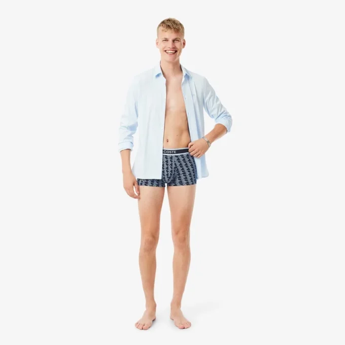 3-pakning med monogram-Trunks for menn