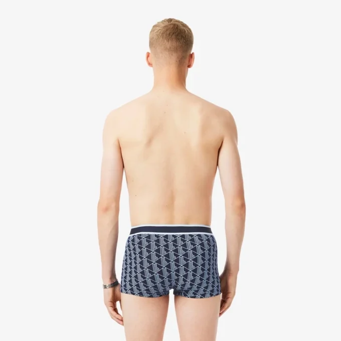 3-pakning med monogram-Trunks for menn