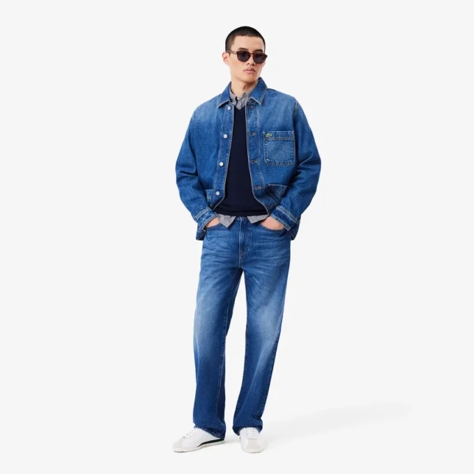 5-lommers indigo-jeans med rett snitt for menn