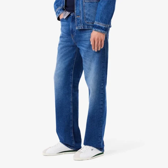 5-lommers indigo-jeans med rett snitt for menn