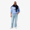 5-lommers indigo-jeans med rett snitt for menn