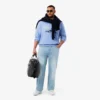 5-lommers indigo-jeans med rett snitt for menn