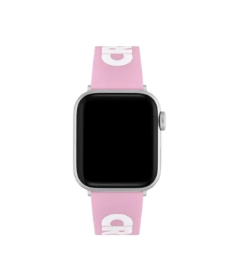 Apple Watch-rem i rosa silikon med krokodillemønster
