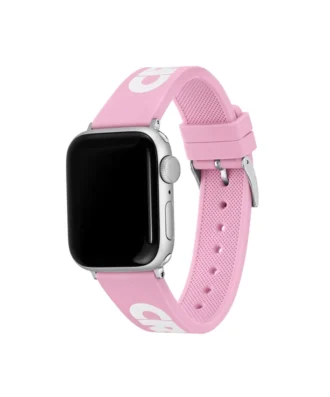 Apple Watch-rem i rosa silikon med krokodillemønster