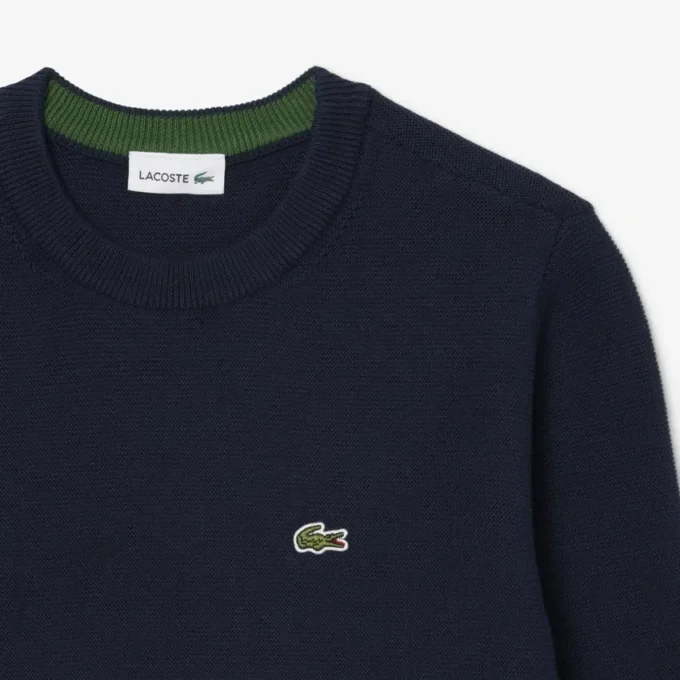 Barnesweater i bomull med rund hals
