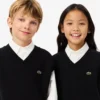 Barnesweatervest i bomull og ull