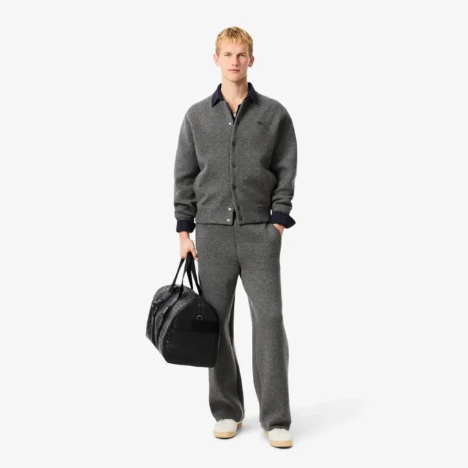 Bomberjakke i merinoulljersey for menn