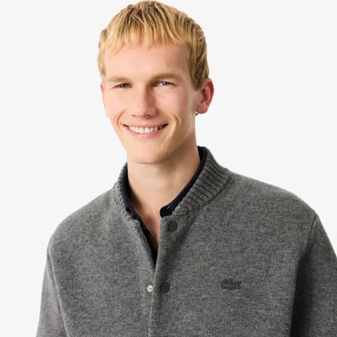 Bomberjakke i merinoulljersey for menn