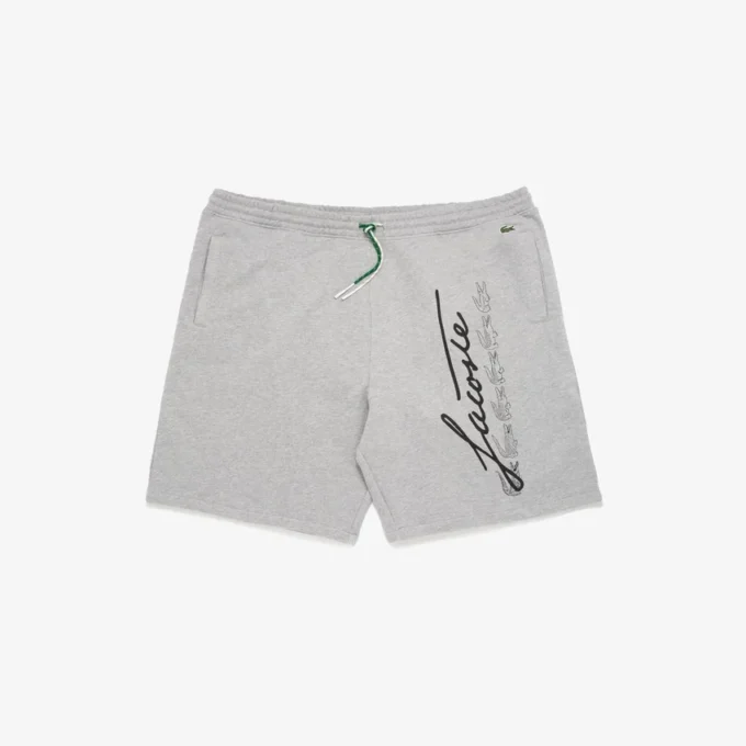 Bomullsshorts for menn med merke