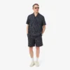 Bomullsshorts med krokodilleprint og striper