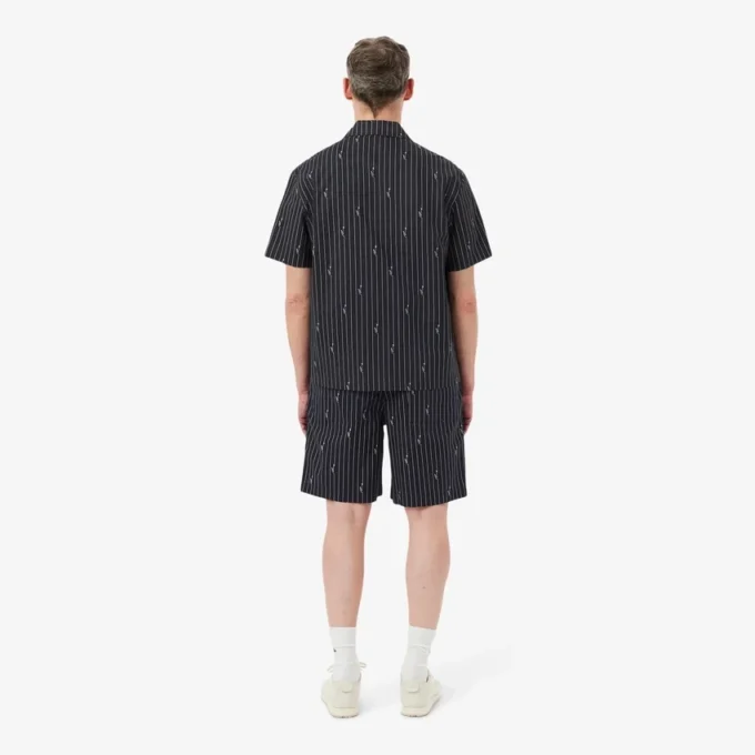 Bomullsshorts med krokodilleprint og striper