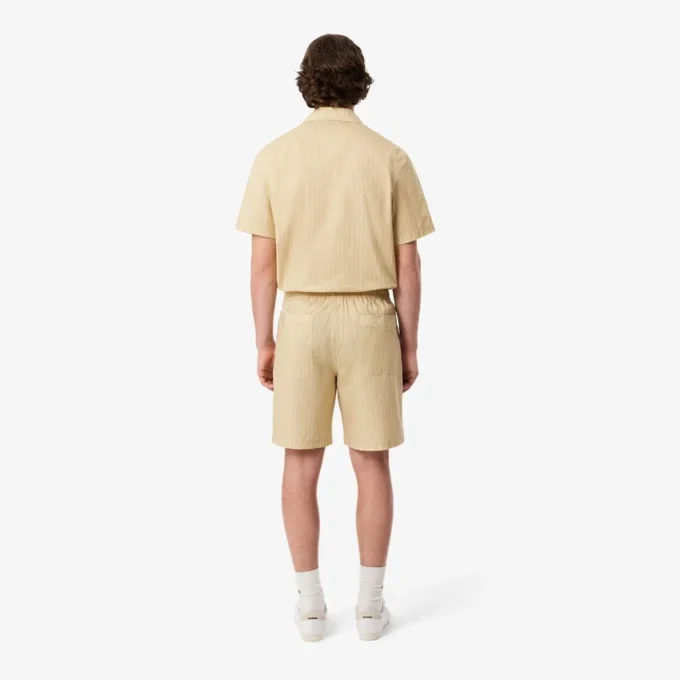 Bomullsshorts med krokodilleprint og striper