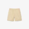 Bomullsshorts med krokodilleprint og striper