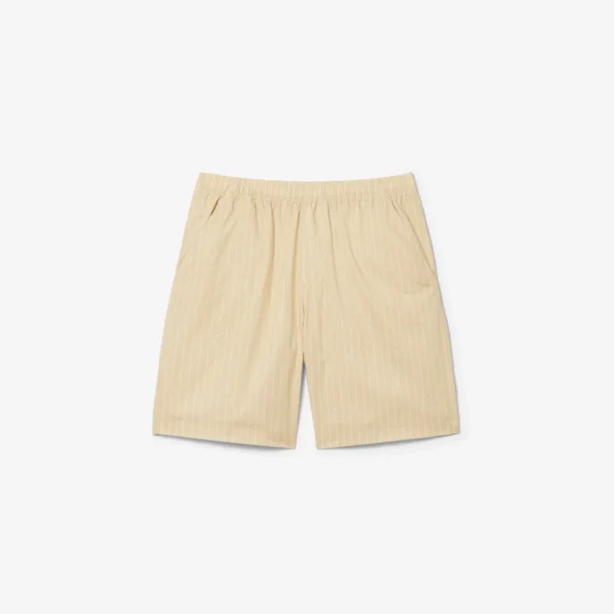 Bomullsshorts med krokodilleprint og striper