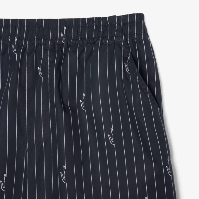 Bomullsshorts med krokodilleprint og striper