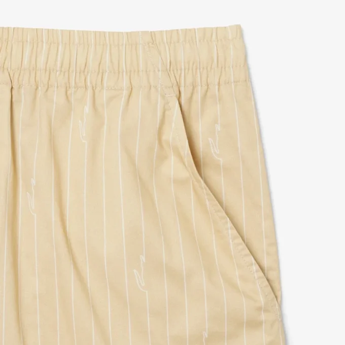 Bomullsshorts med krokodilleprint og striper