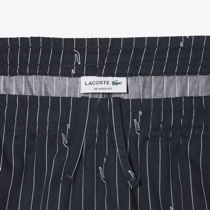 Bomullsshorts med krokodilleprint og striper