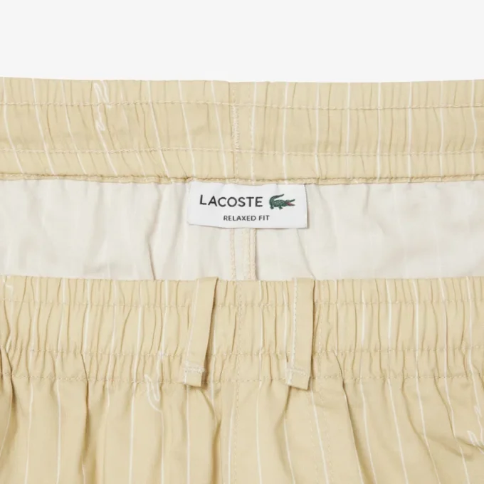 Bomullsshorts med krokodilleprint og striper