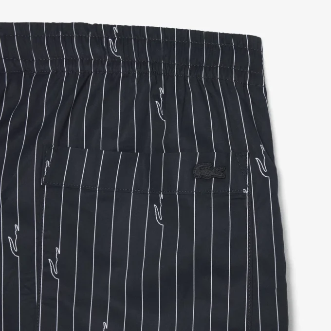Bomullsshorts med krokodilleprint og striper