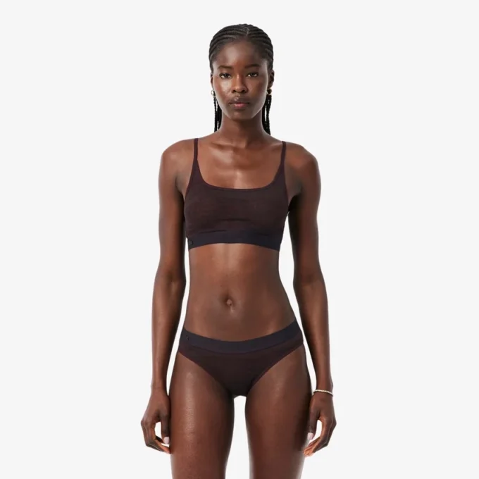 Bralette i mesh med krokodille-detaljer