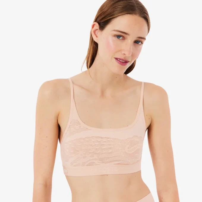 Bralette i mesh med krokodille-detaljer