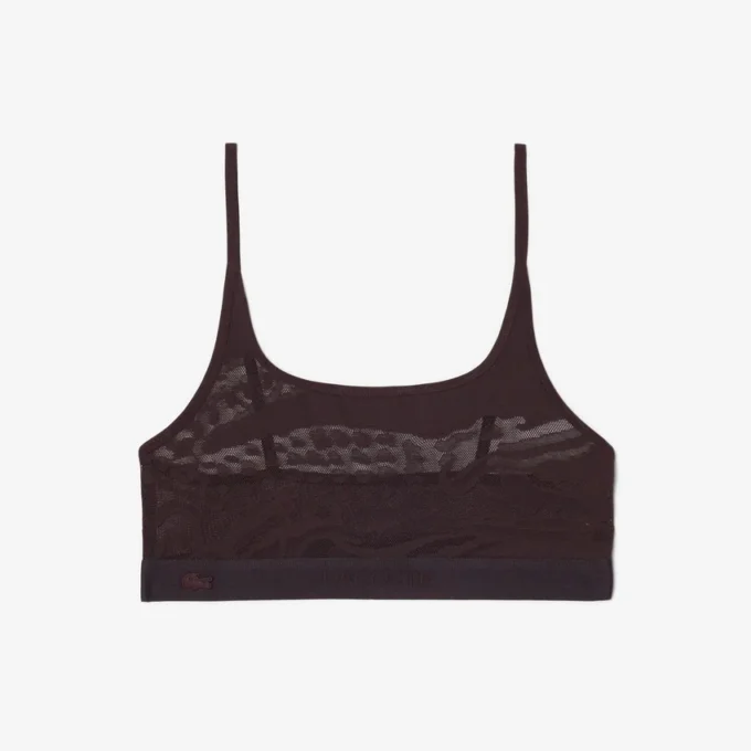 Bralette i mesh med krokodille-detaljer