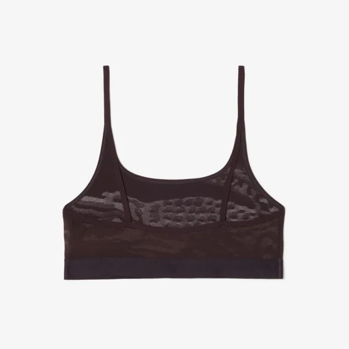 Bralette i mesh med krokodille-detaljer