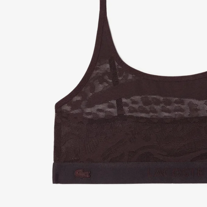 Bralette i mesh med krokodille-detaljer