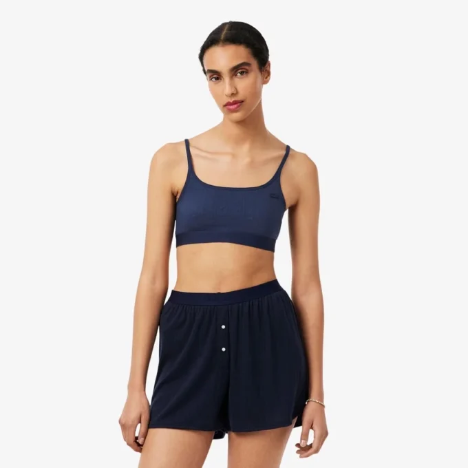 Bralette med logo og pointelle-mønster