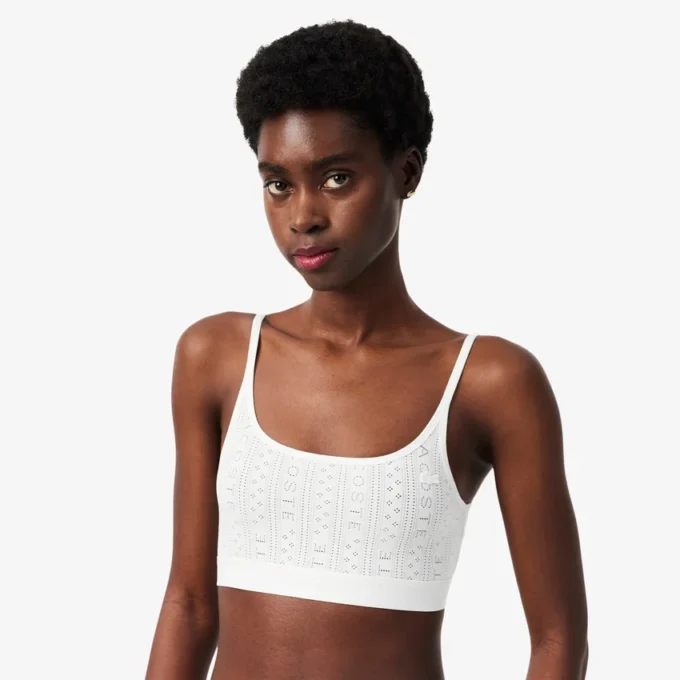 Bralette med logo og pointelle-mønster