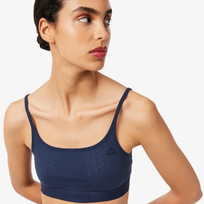 Bralette med logo og pointelle-mønster