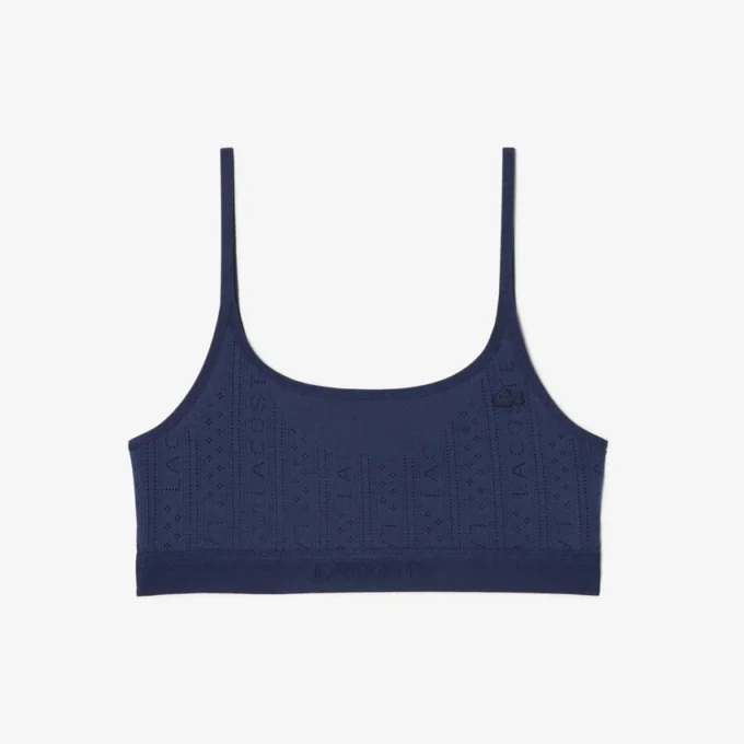 Bralette med logo og pointelle-mønster