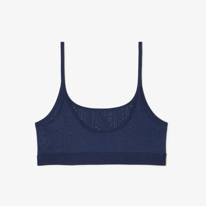 Bralette med logo og pointelle-mønster