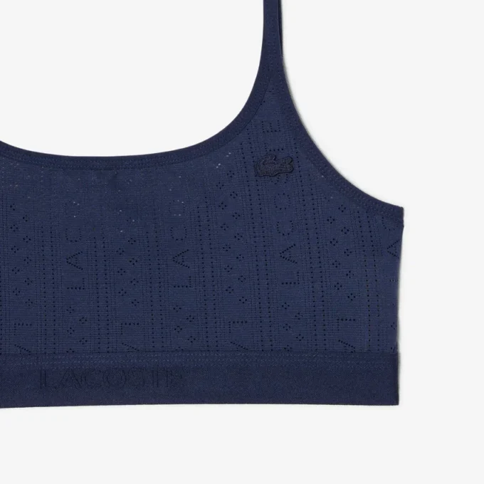Bralette med logo og pointelle-mønster
