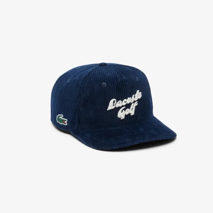 Brodert golfcap i kordfløyel for menn