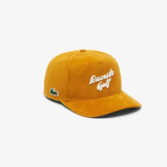Brodert golfcap i kordfløyel for menn