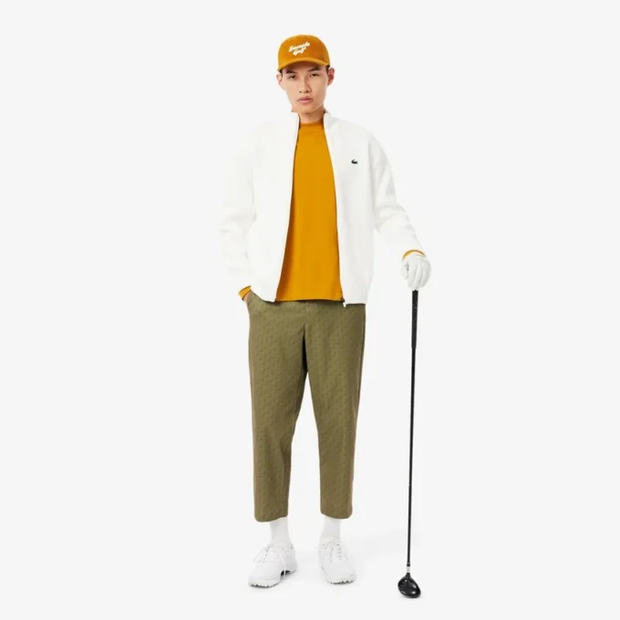 Brodert golfcap i kordfløyel for menn