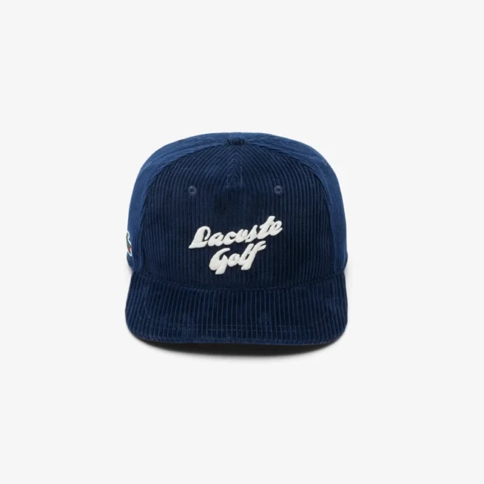 Brodert golfcap i kordfløyel for menn
