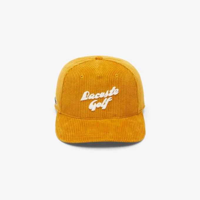 Brodert golfcap i kordfløyel for menn