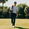 Brodert golfcap i kordfløyel for menn