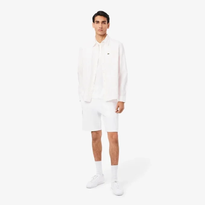 Cargo-shorts i bomullsfleece for menn