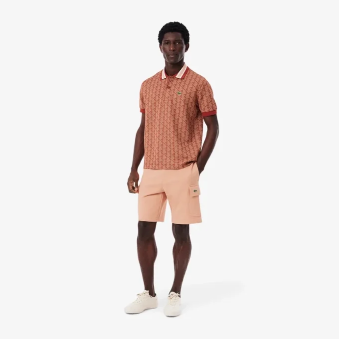 Cargo-shorts i bomullsfleece for menn