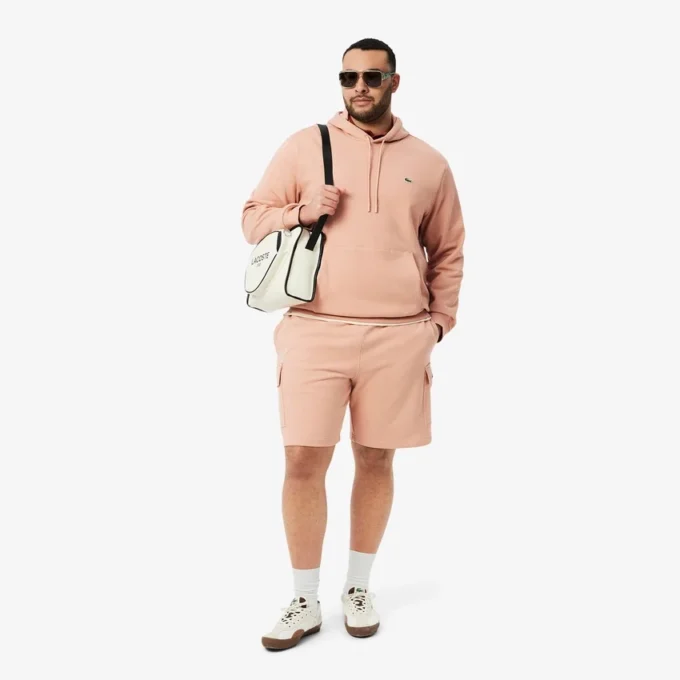 Cargo-shorts i bomullsfleece for menn