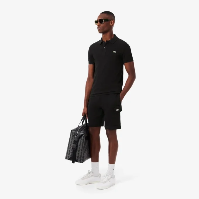 Cargo-shorts i bomullsfleece for menn