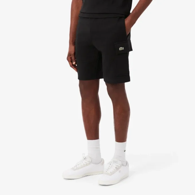 Cargo-shorts i bomullsfleece for menn