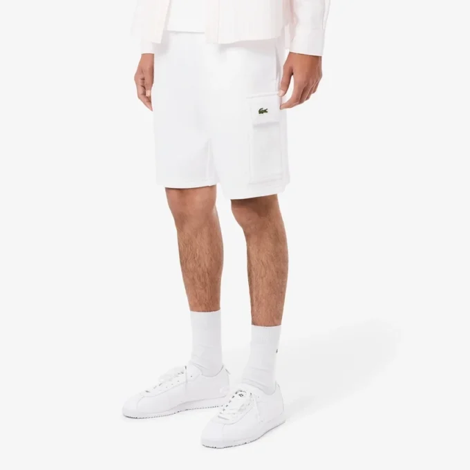 Cargo-shorts i bomullsfleece for menn