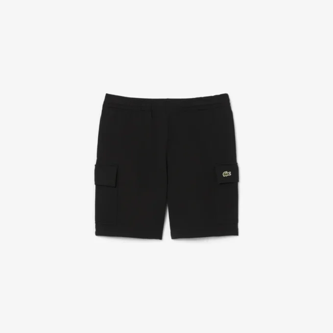 Cargo-shorts i bomullsfleece for menn