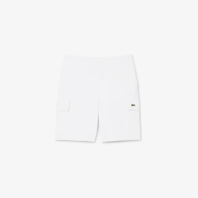 Cargo-shorts i bomullsfleece for menn